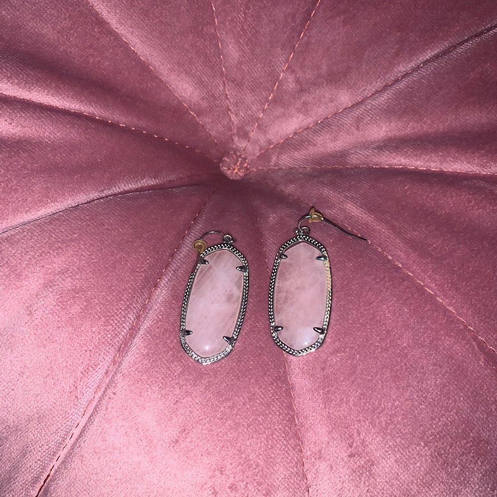 Pink quartz Kendra Scott earrings